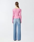 Pinko Cropped Cardigan With Bird Logo On The Back Moonlight Mauve