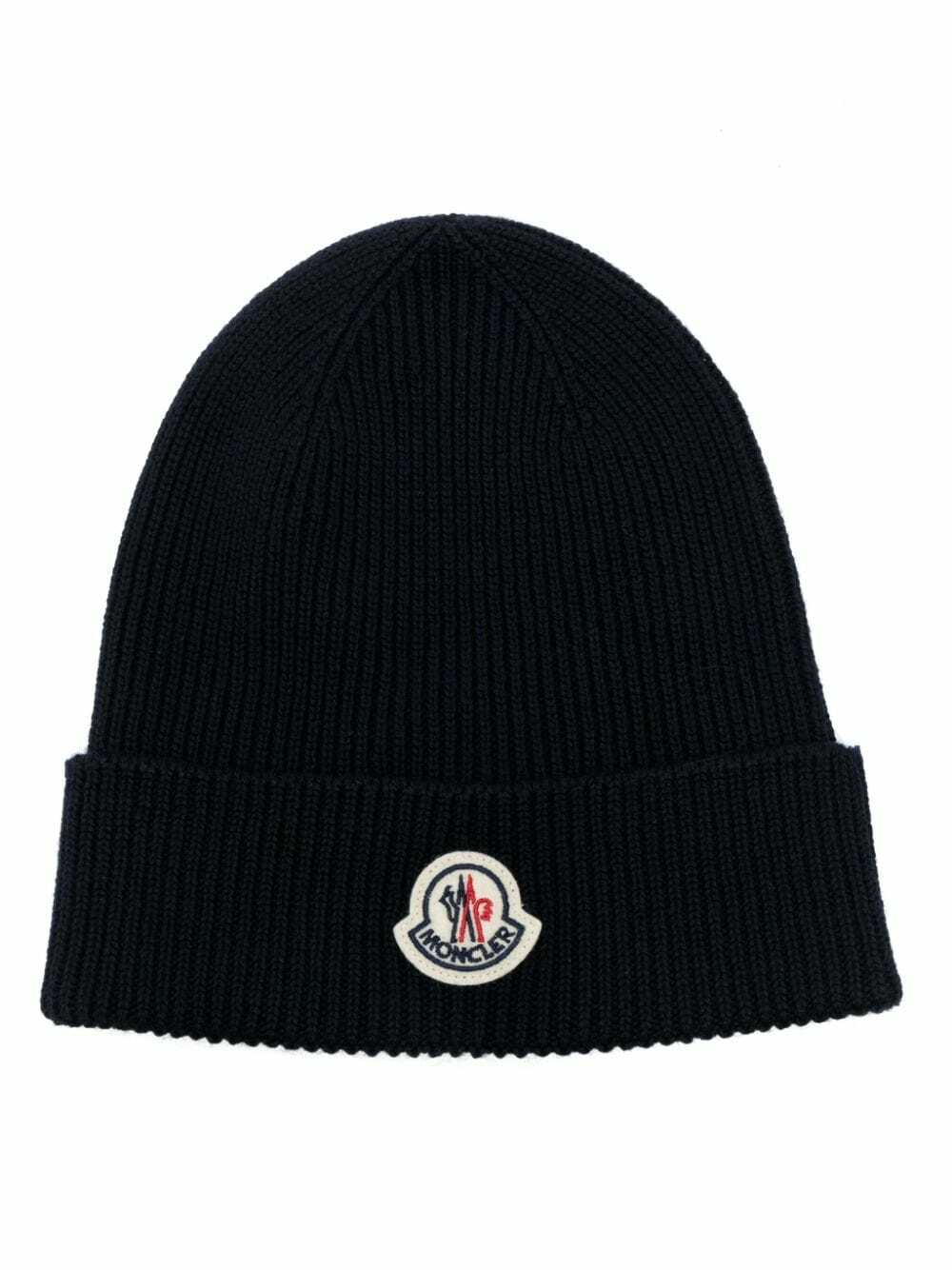 MONCLER - Logo Wool Beanie Moncler