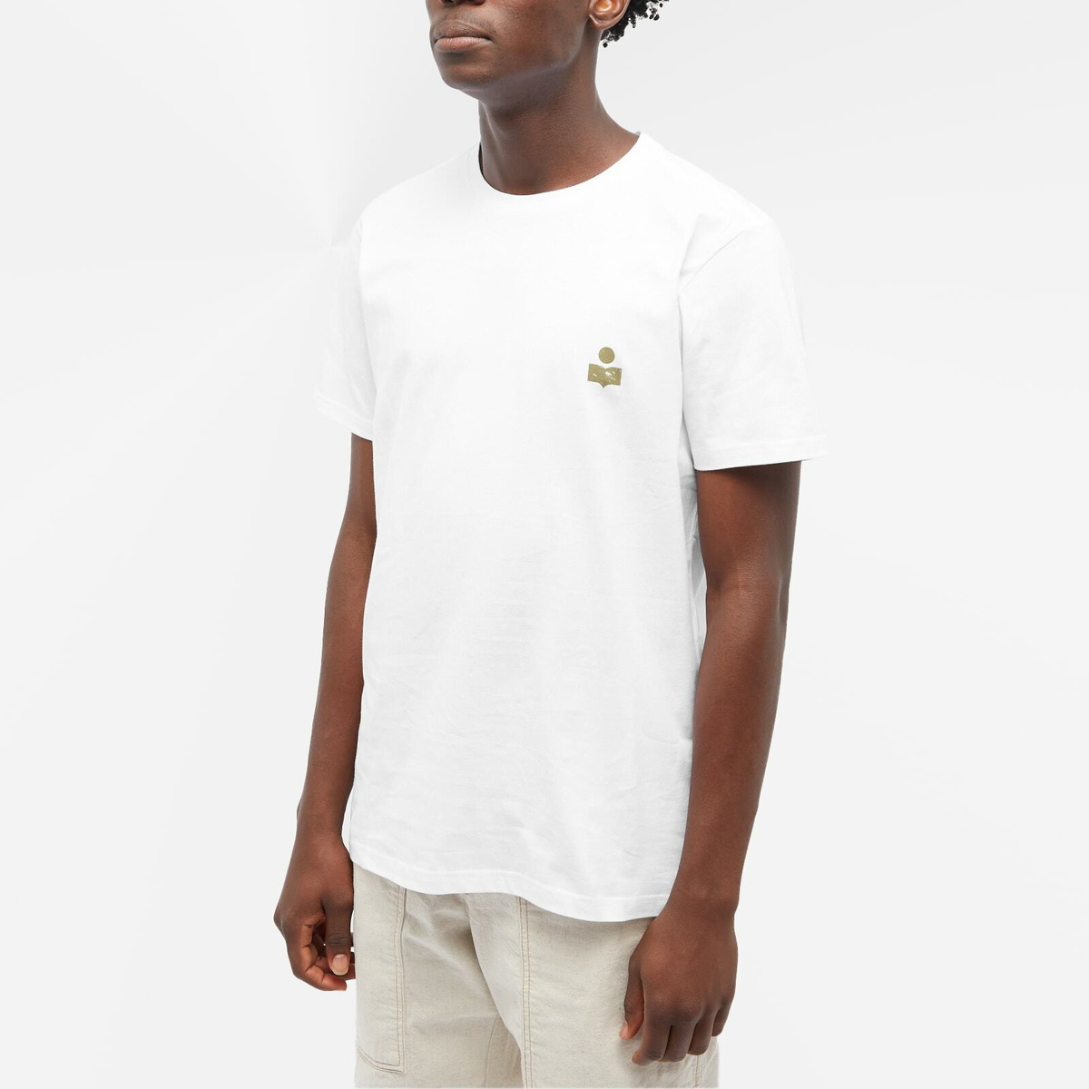 Tシャツ・カットソー Marant T-Shirt Zafferh Isabel Marant Men's Zafferh Small Logo T-Shirt in White