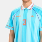 Adidas Men's Jacquard Stripe Jersey in Bright Cyan