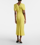 Victoria Beckham Bela gathered crêpe satin midi dress