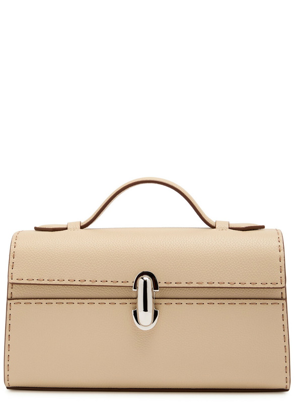 Photo: Savette Symmetry Grained Leather Pochette - Beige - One Size