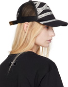 Balmain Black Cotton Ribbon Motif Cap