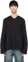 GUESS USA Black V-Neck Sweater
