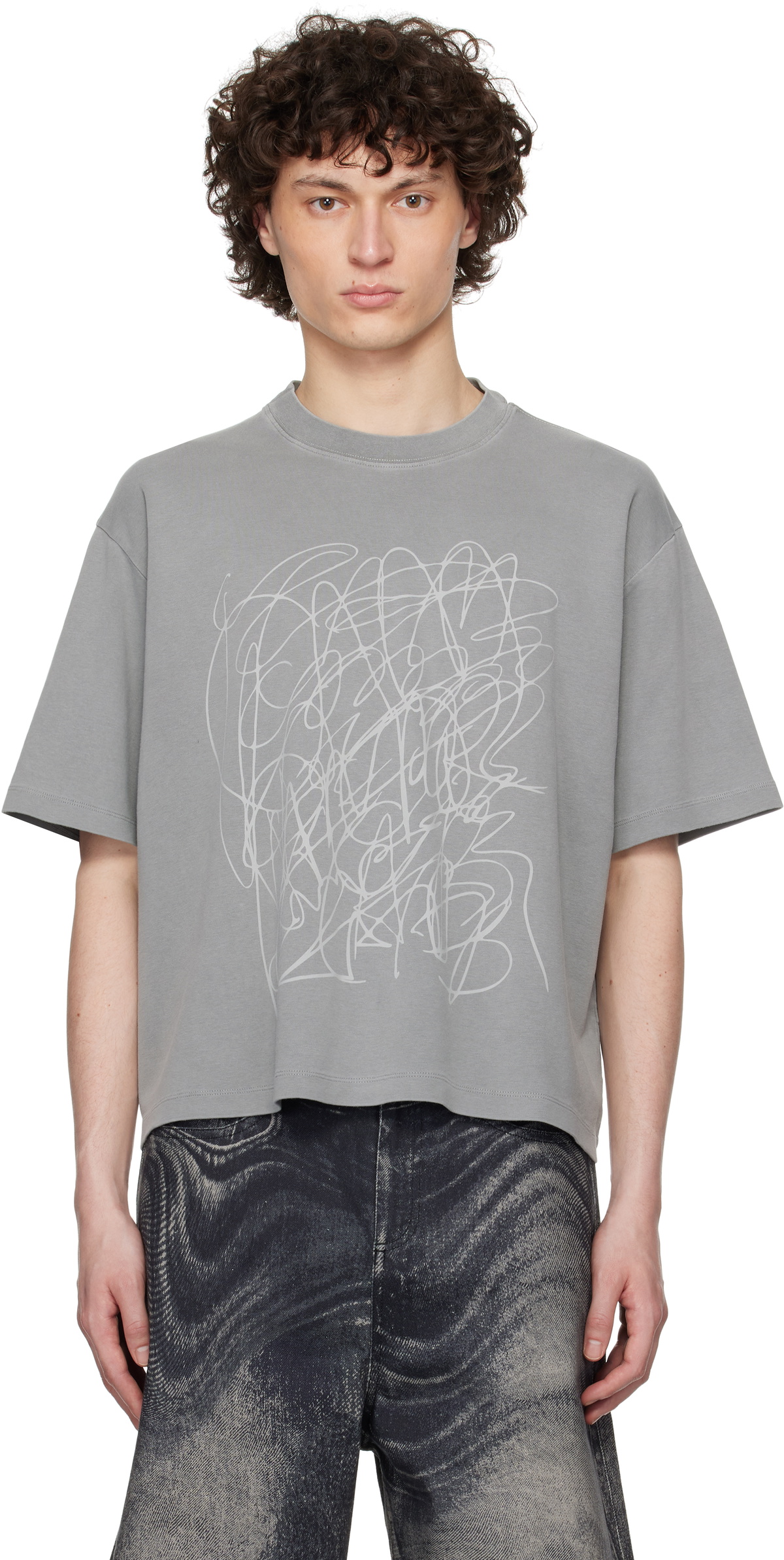 CAMPERLAB Gray Mineral Dye Boxy T-shirt
