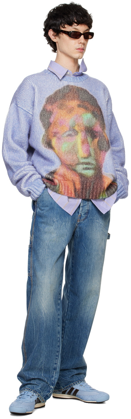 le PÈRE Blue Tyndell Face Sweater
