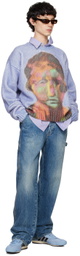 le PÈRE Blue Tyndell Face Sweater