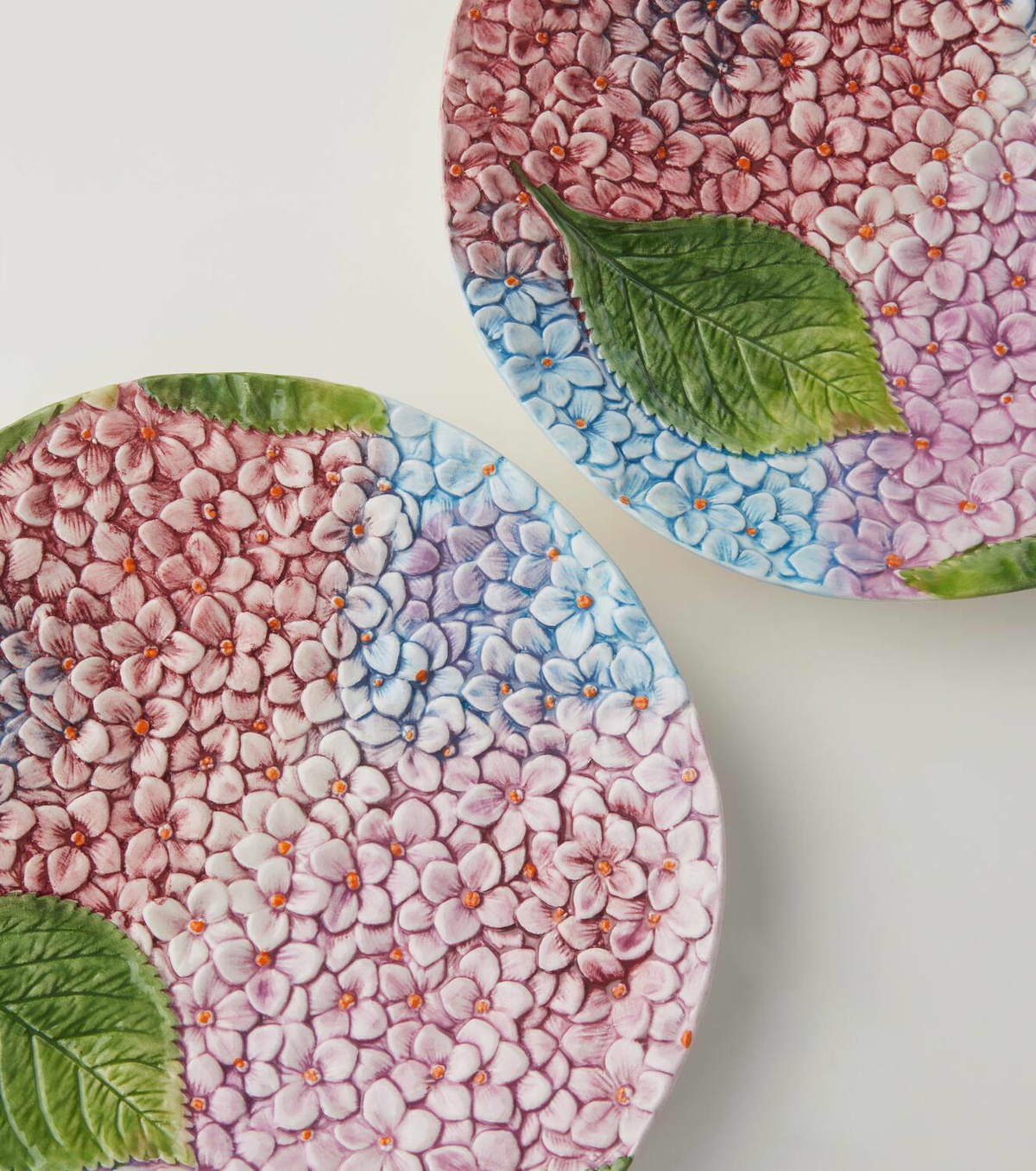Les-Ottomans Ortensie set of 2 ceramic dessert plates