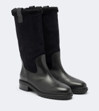 Aeyde Theo leather and suede knee-high boots