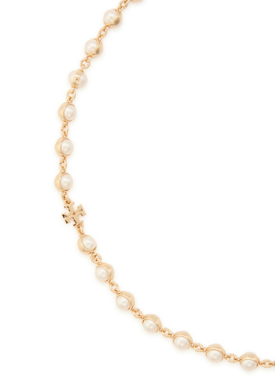 Tory Burch Moondance Faux Pearl-embellished 18kt Gold-plated Necklace - One Size