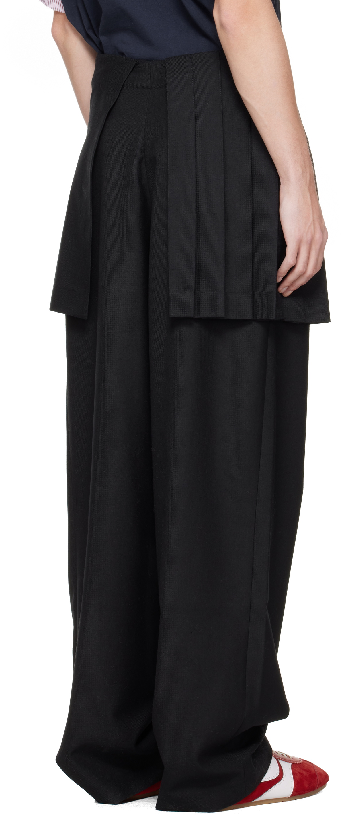 Charles Jeffrey LOVERBOY Black Mini Wide Leg Skouser Trousers