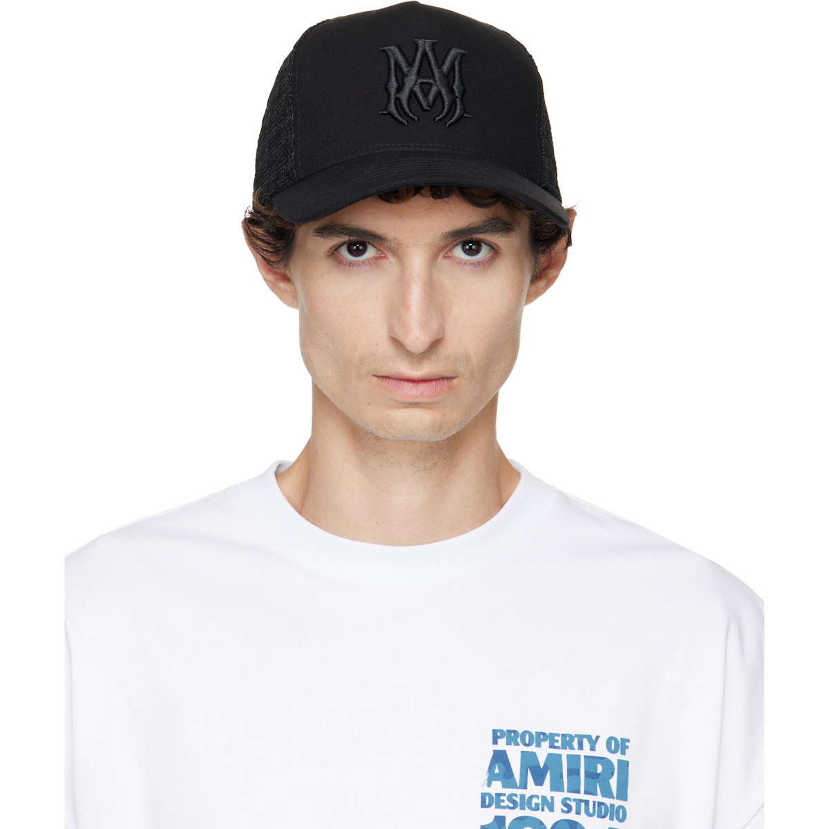 AMIRI Black Bandana Repair Trucker Cap Amiri