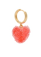 Crystal Haze Jelly Heart 18kt Gold-plated Hoop Earrings - Pink - One Size