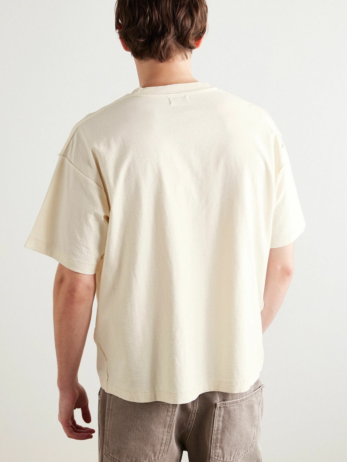 John Elliott - Reversed Cropped Cotton-Jersey T-Shirt - Neutrals