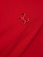 FERRARI - Logo Embroidery Cotton Piquet Polo