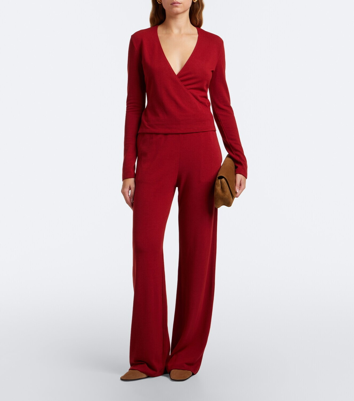 Leset Lauren jersey wide-leg pants