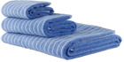 Tekla Blue Striped Three-Piece Towel Set