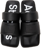 Acne Studios Black Logo Flat Sandals