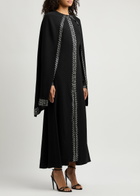 Rabanne Embellished Cape-effect Crepe Maxi Dress Black
