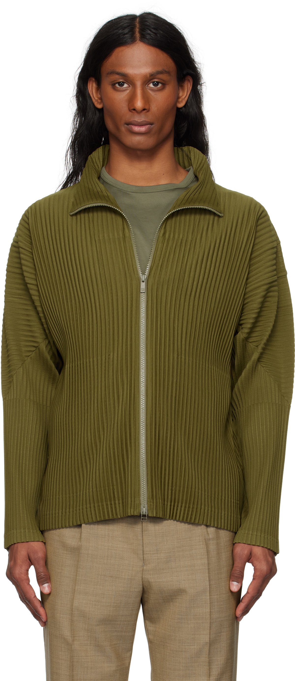 HOMME PLISSÉ ISSEY MIYAKE Green Grass Field Sweater Homme