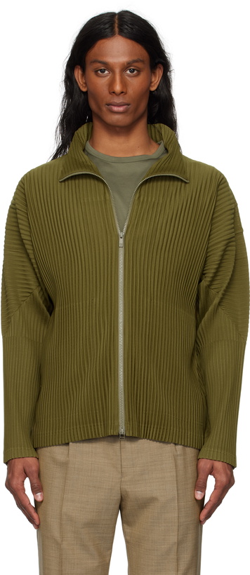 Photo: HOMME PLISSÉ ISSEY MIYAKE Khaki Color Pleats Sweater