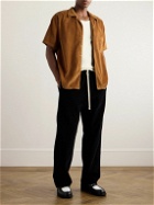 Les Tien - Camp-Collar Garment-Dyed Cotton-Corduroy Shirt - Brown