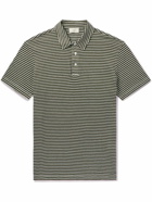 Altea - Smith Striped Linen and Cotton-Blend Polo Shirt - Blue