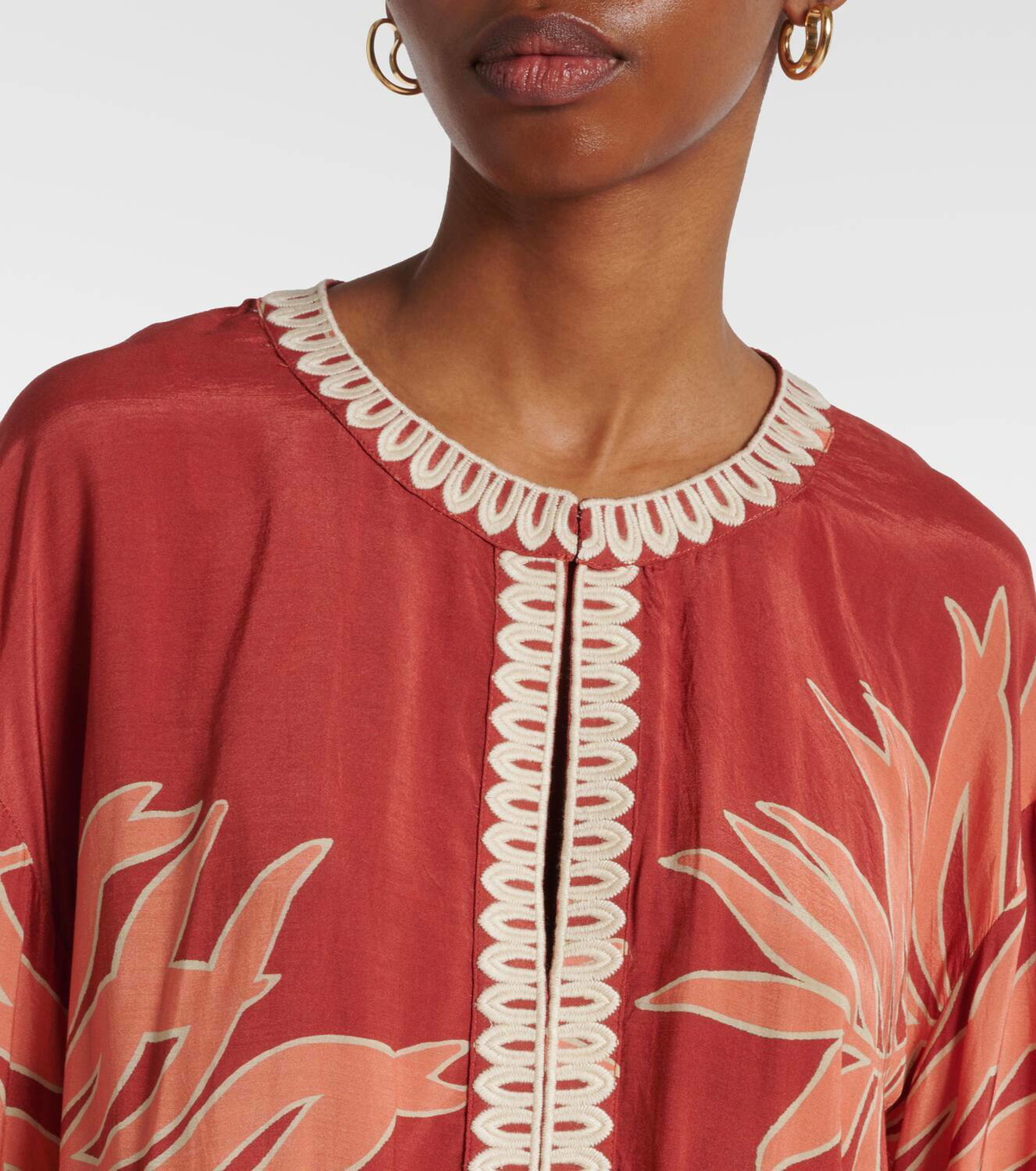 Velvet Phoebe embroidered printed minidress
