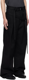 Ann Demeulemeester Black Woubrecht Double Belted Trousers