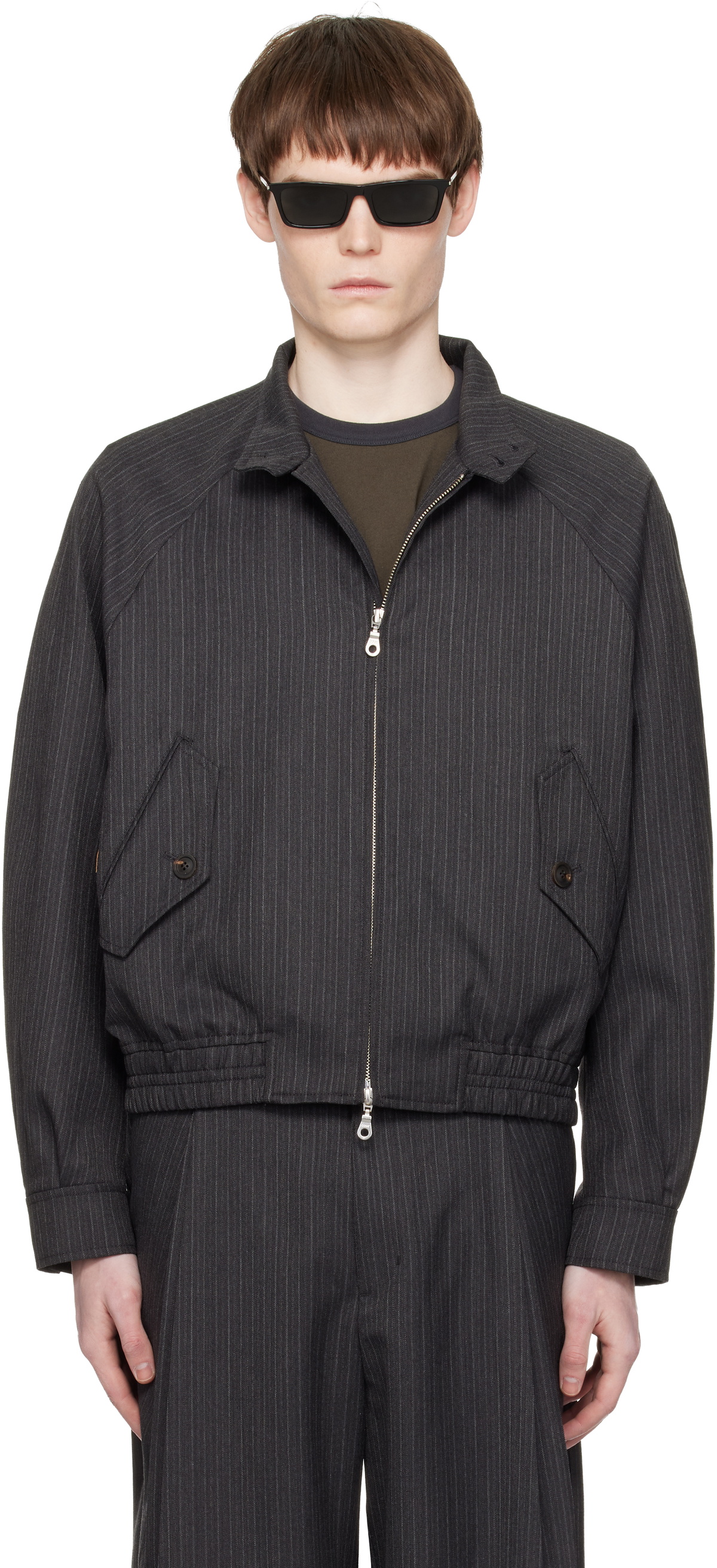 COOR Black Goat Skin Pocket Trucker Leather Jacket COOR