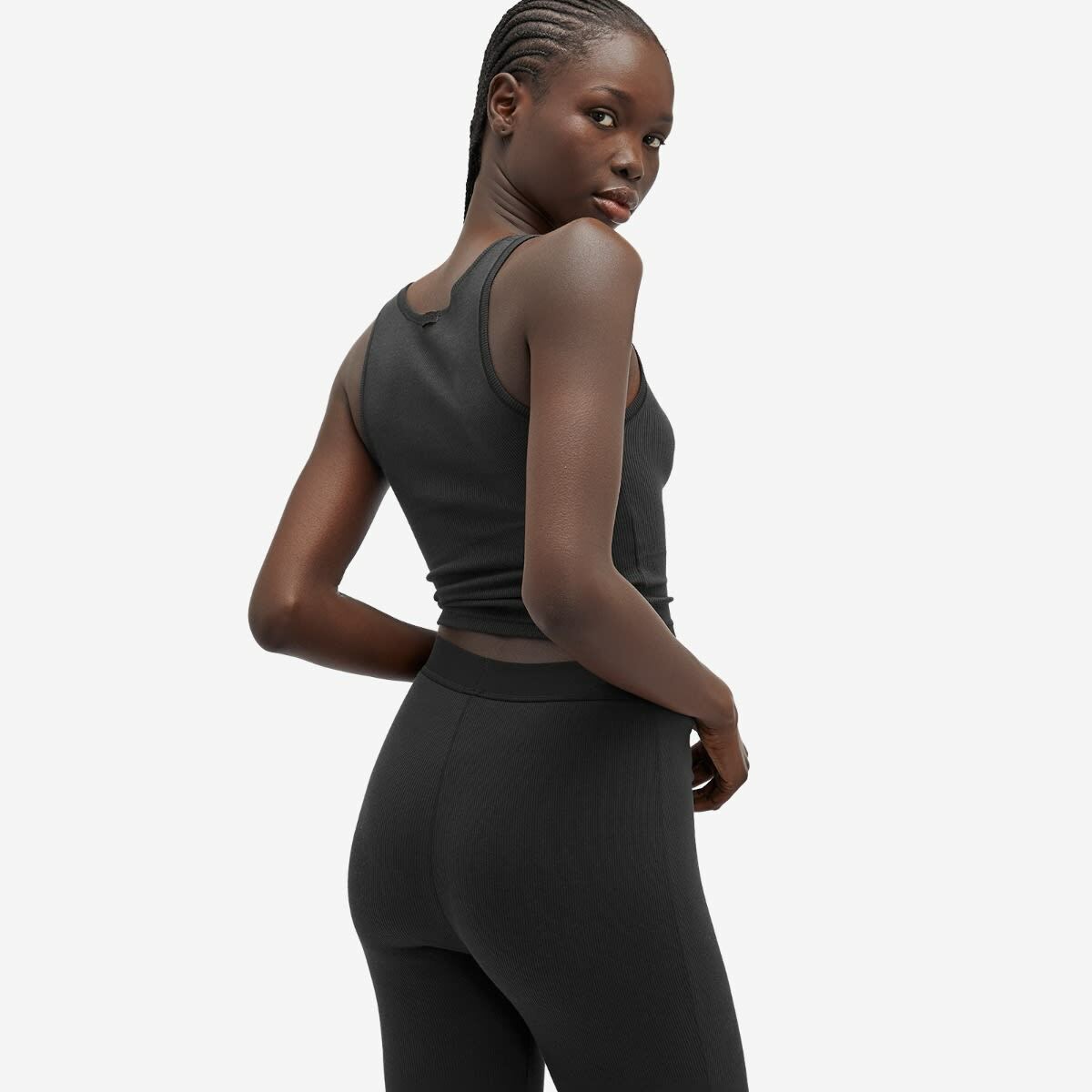 SKIMS Women's Cotton Rib Tank in Soot