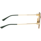 Bottega Veneta Gold Lock Rectangular Sunglasses