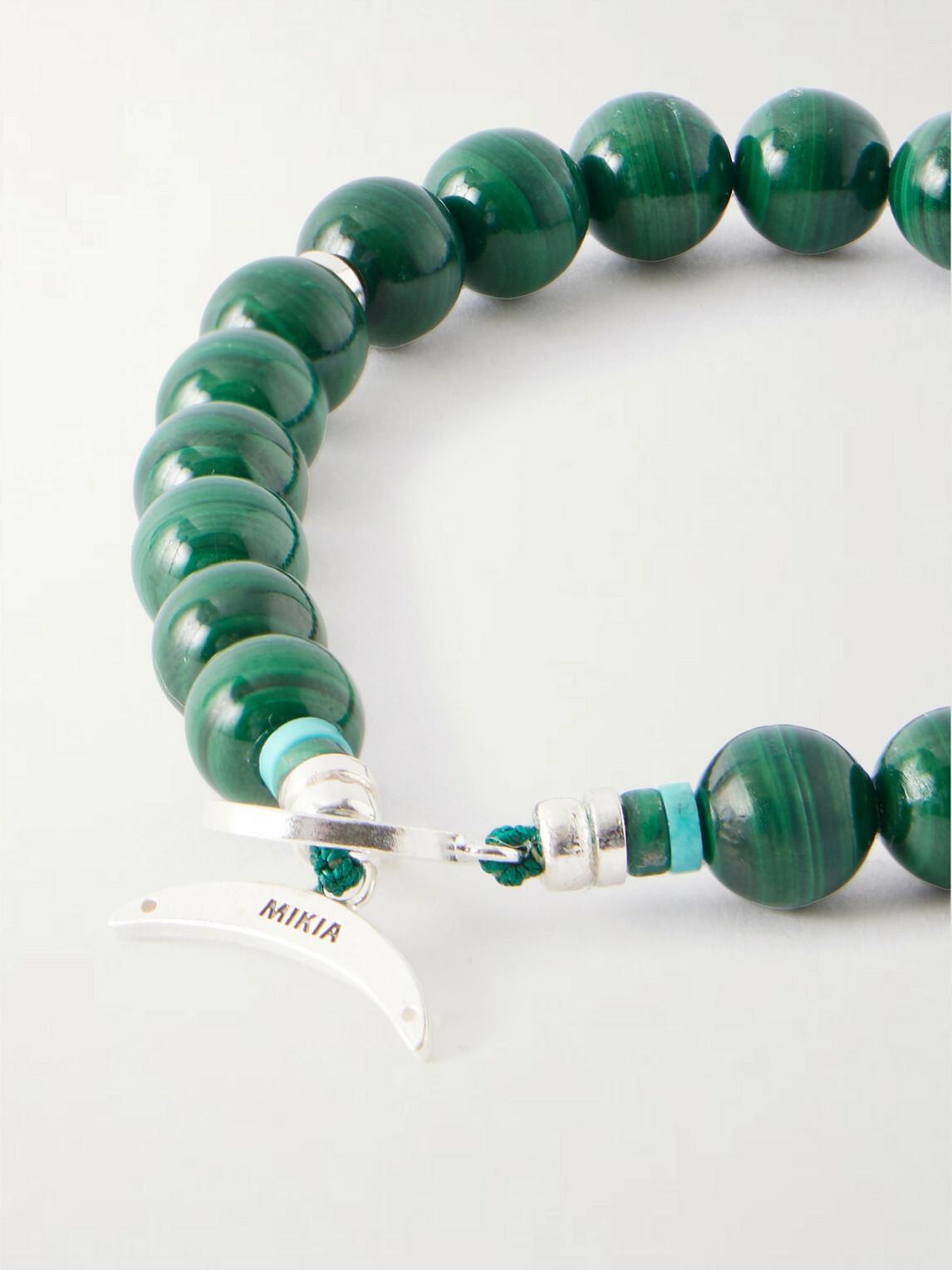 Mikia - Circle8 Sterling Silver and Malachite Beaded Bracelet - Green