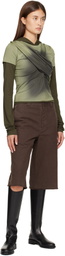 Andersson Bell Khaki Gathered Jersey Hoodie & T-shirt Set