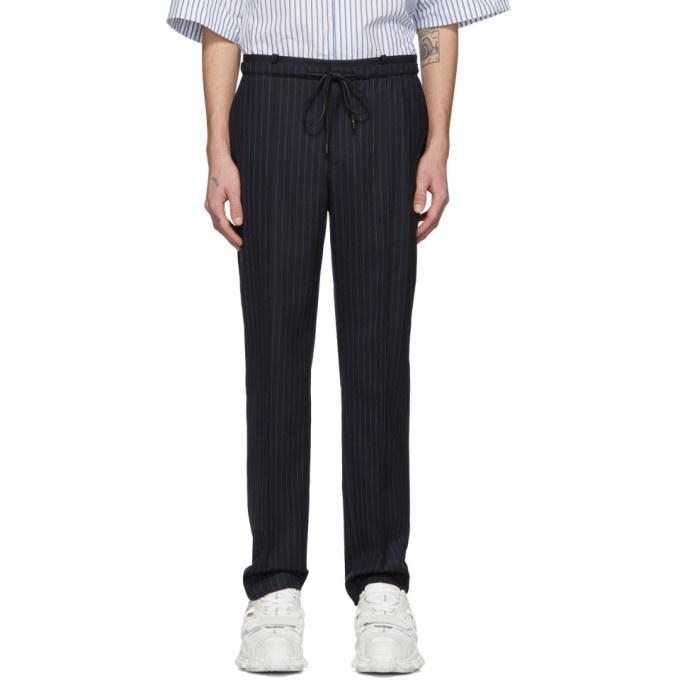 Photo: Juun.J Navy Pinstripe Trousers