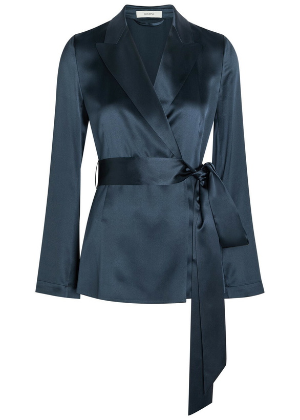 Photo: Joseph Archer Belted Wrap Silk Jacket Indigo
