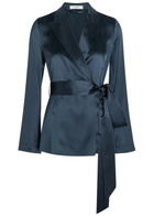 Joseph Archer Belted Wrap Silk Jacket Indigo