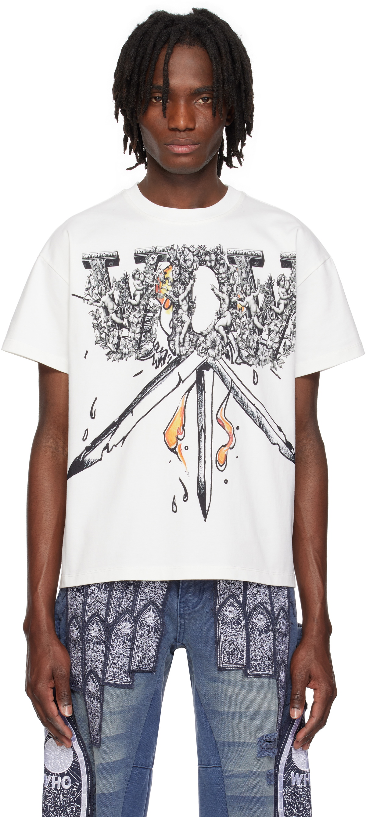Who Decides War White Darth T-shirt WHO DECIDES WAR by Ev Bravado