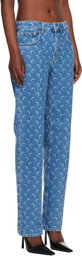 Marine Serre Blue Moon Laser Straight Jeans