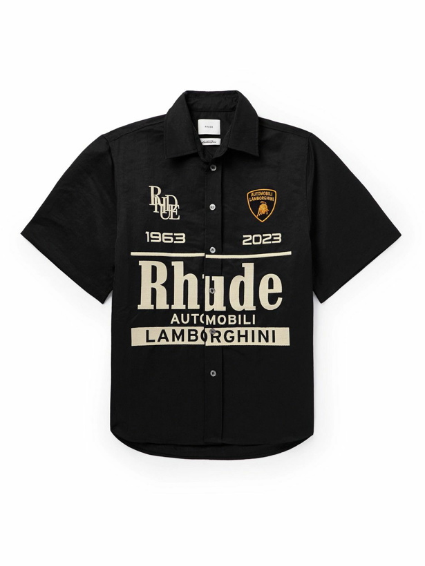 Photo: Rhude - Lamborghini Logo-Embroidered Nylon-Twill Shirt - Black