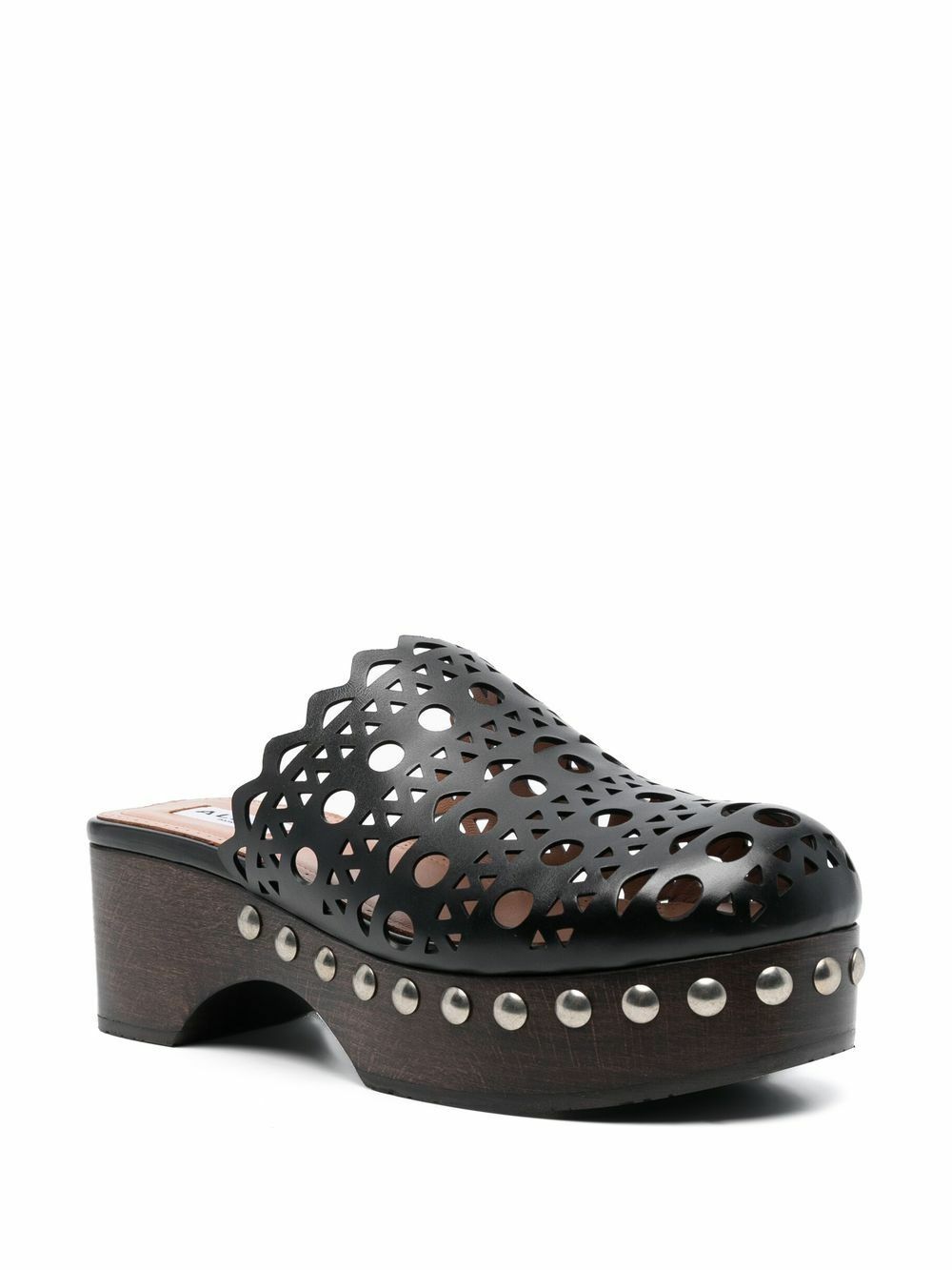 ALAIA VIENNE FLAT MULES IN SILVER LAMBSKIN main image 1