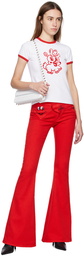 Abra Red Corazon Denim Trousers