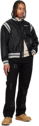 Palm Angels Black Monogram Jacquard Bomber Jacket