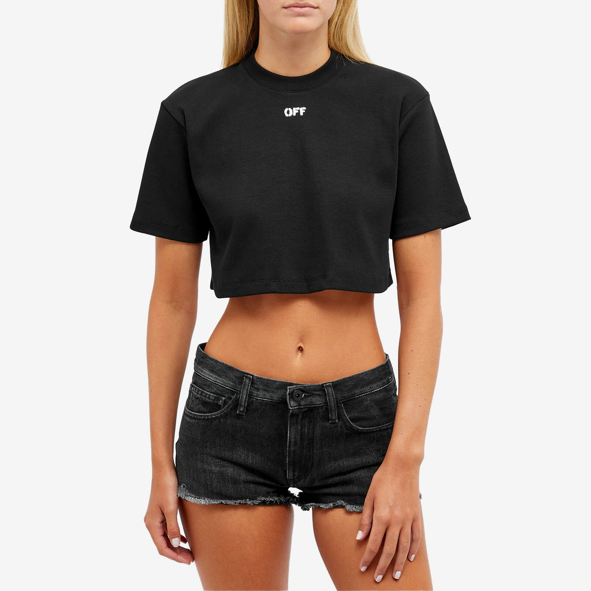 【送料&関税込】Off-White Off Stamp Rib Cropped Tee OFF WHITE | Stamp Rib Cropped Tee | Women | Cropped T-Shirts