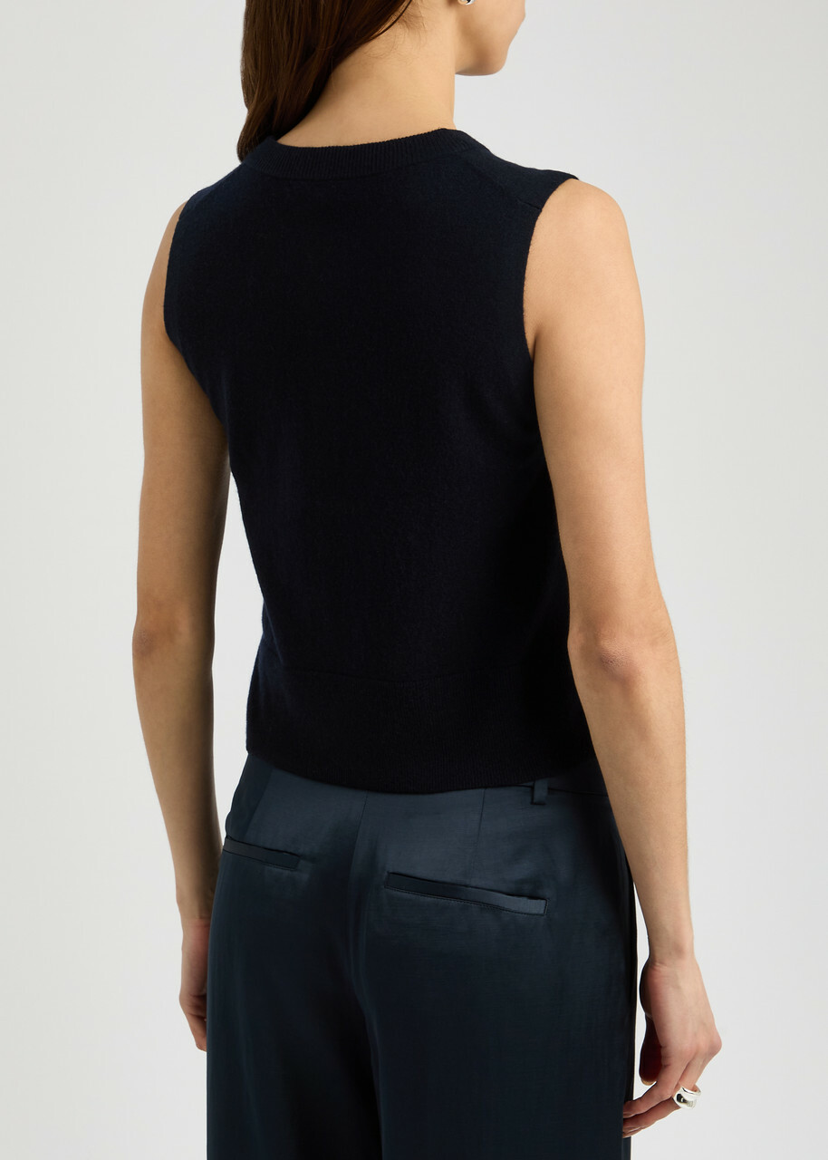 Vince Wool-blend Vest Dark Navy