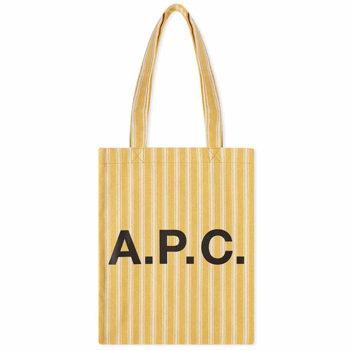 Photo: A.P.C. Men's Lou Stripe Tote Bag in Yellow