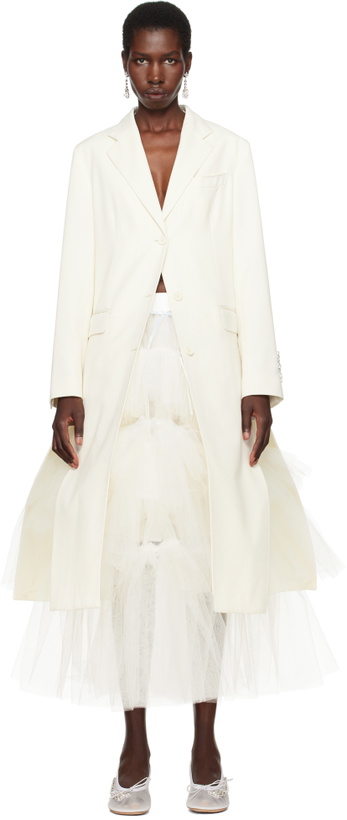 Photo: Simone Rocha SSENSE Exclusive Bridal Capsule Cut-Out Bow Detail Coat