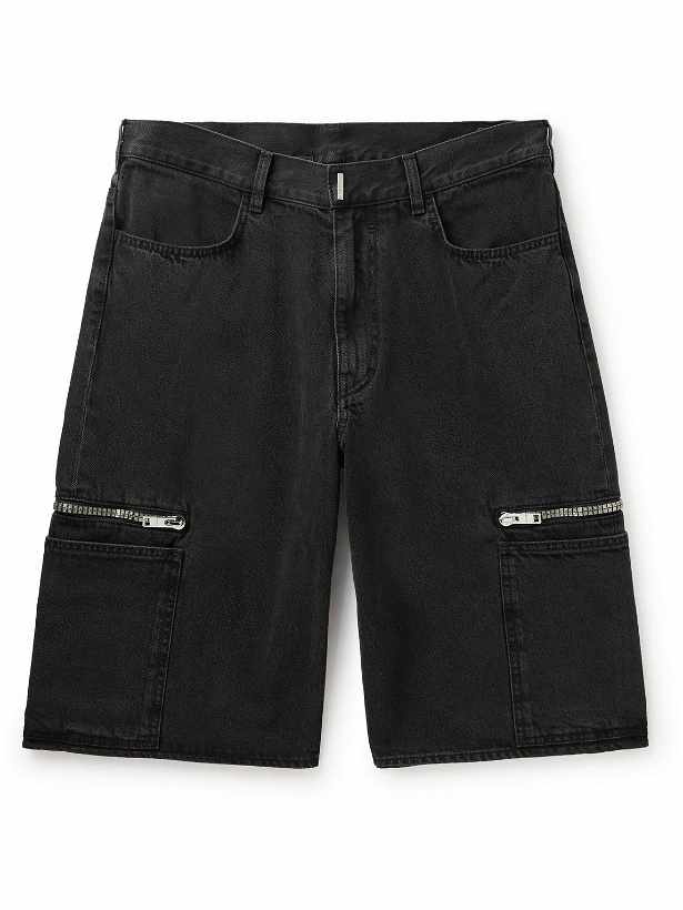 Photo: Givenchy - Straight-Leg Denim Cargo Shorts - Black