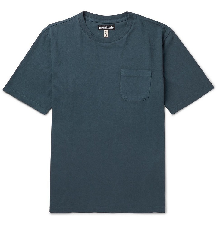 Photo: Monitaly - Cotton-Jersey T-Shirt - Blue