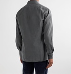 Kiton - Slim-Fit Cotton-Flannel Shirt - Gray